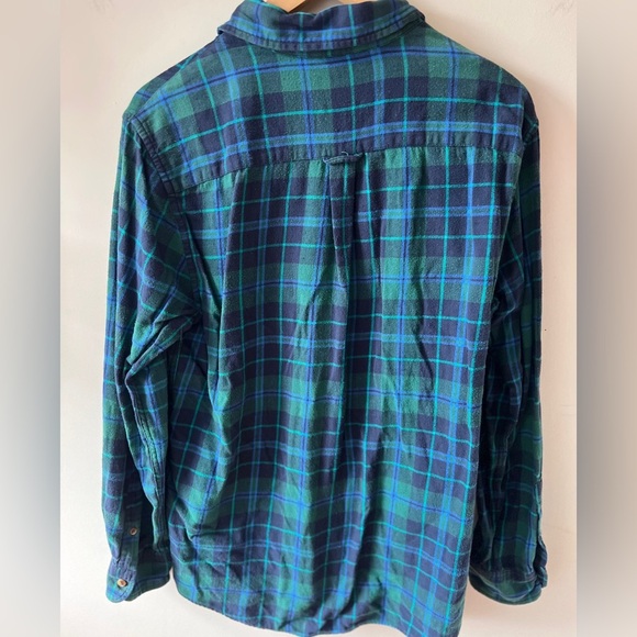 Chaps Casual Blue & Green Plaid Cotton Button Up Shirt M - Picture 6 of 8